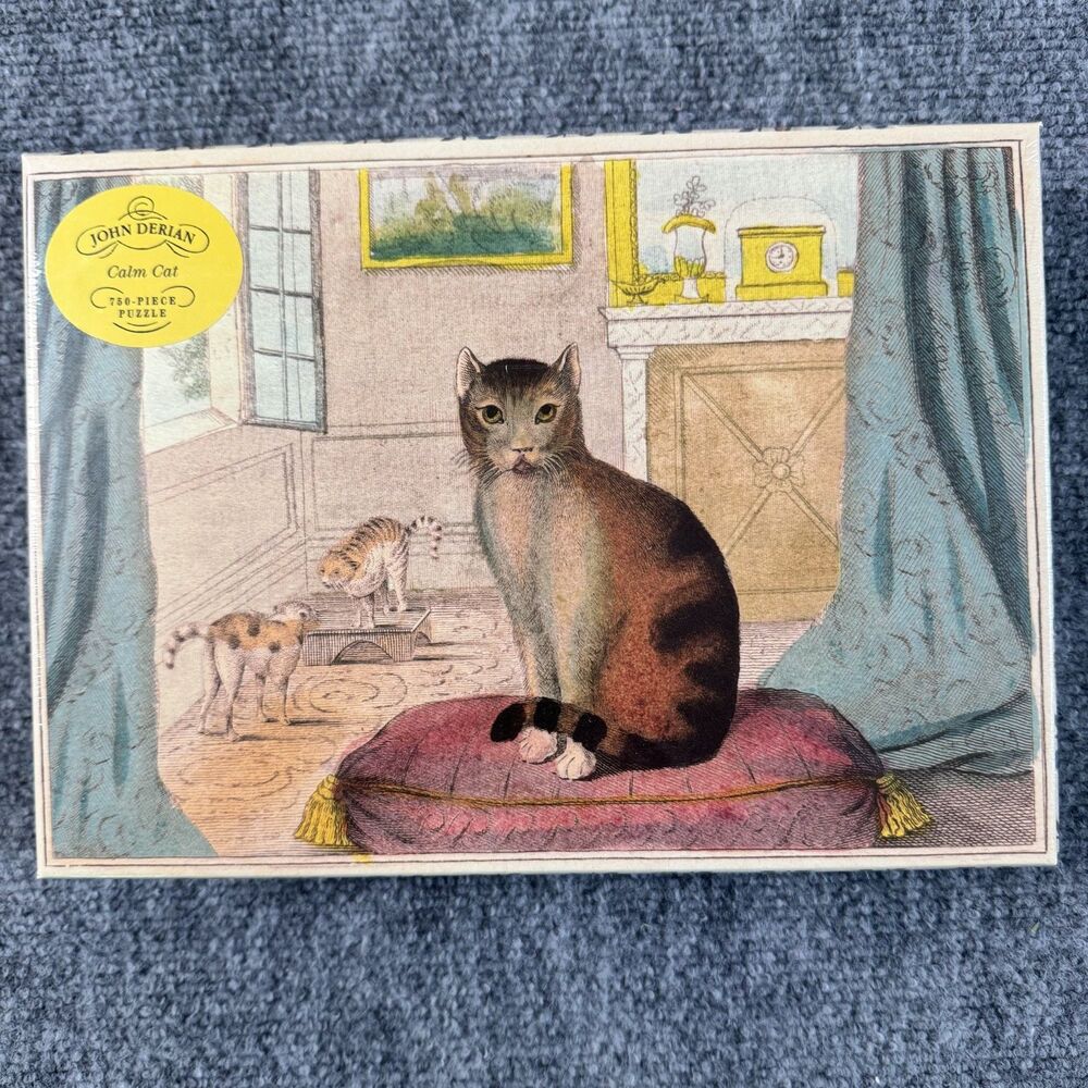 John Derian Calm Cat 750-Piece Puzzle Artisan New Sealed Box